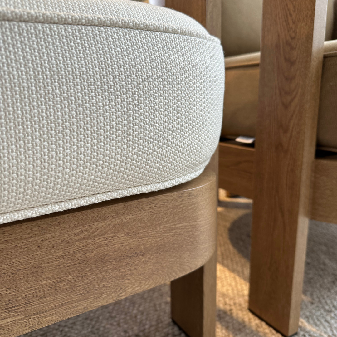 N3 Oak Lounge Chair Cirrus Textured Weave - Image 3