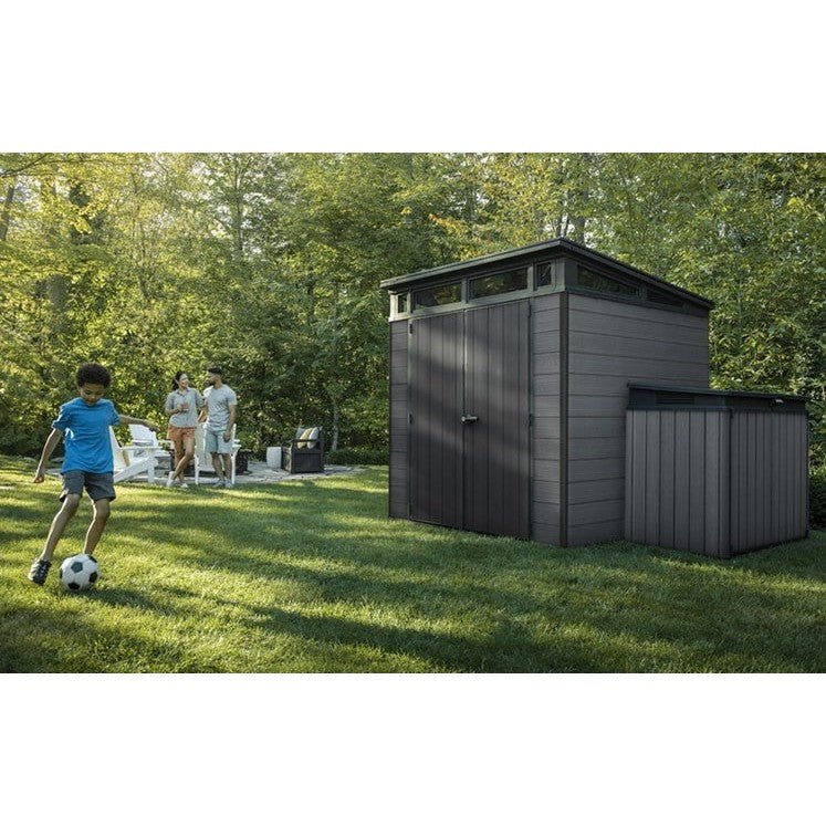 Keter 7x 7 Cortina Heavy Duty Plastic Pent Shed – Dark Grey - Image 4