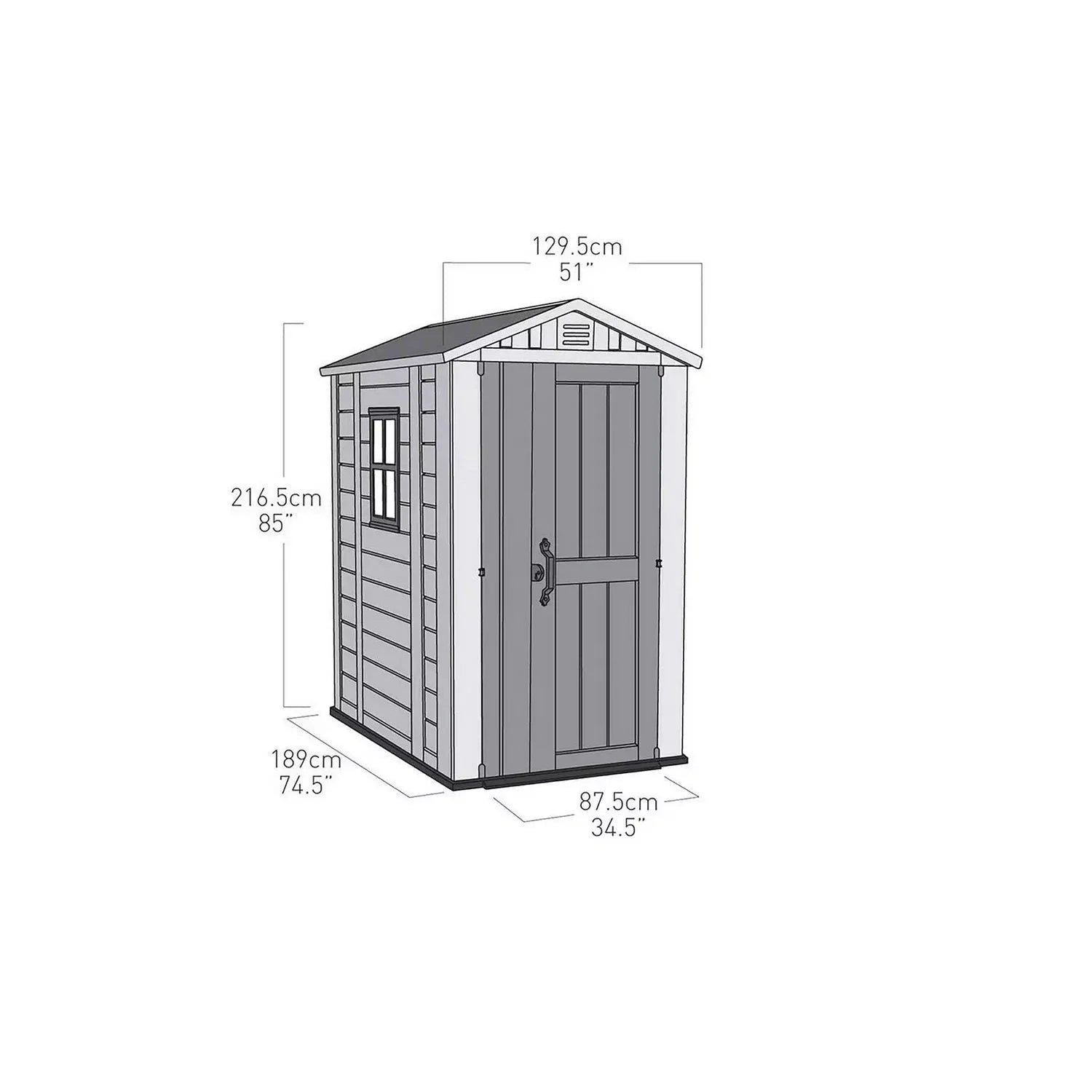 Keter 4×6 Factor Heavy Duty Plastic Garden Shed – Beige - Image 9