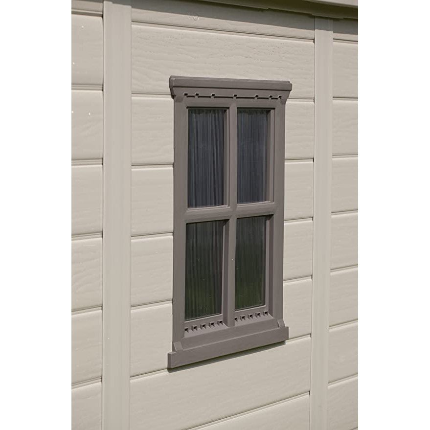 Keter 4×6 Factor Heavy Duty Plastic Garden Shed – Beige - Image 4
