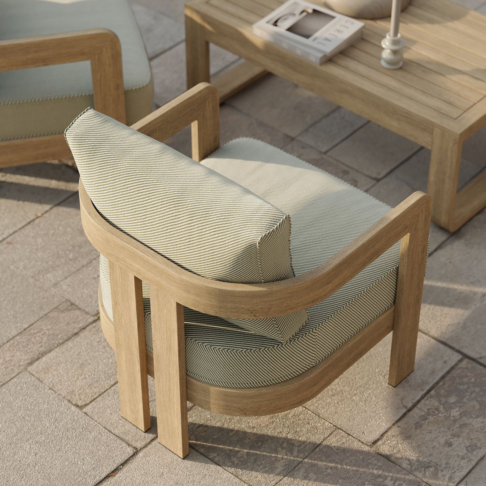 N3 Oak Lounge Chair Sage Twill - Image 2