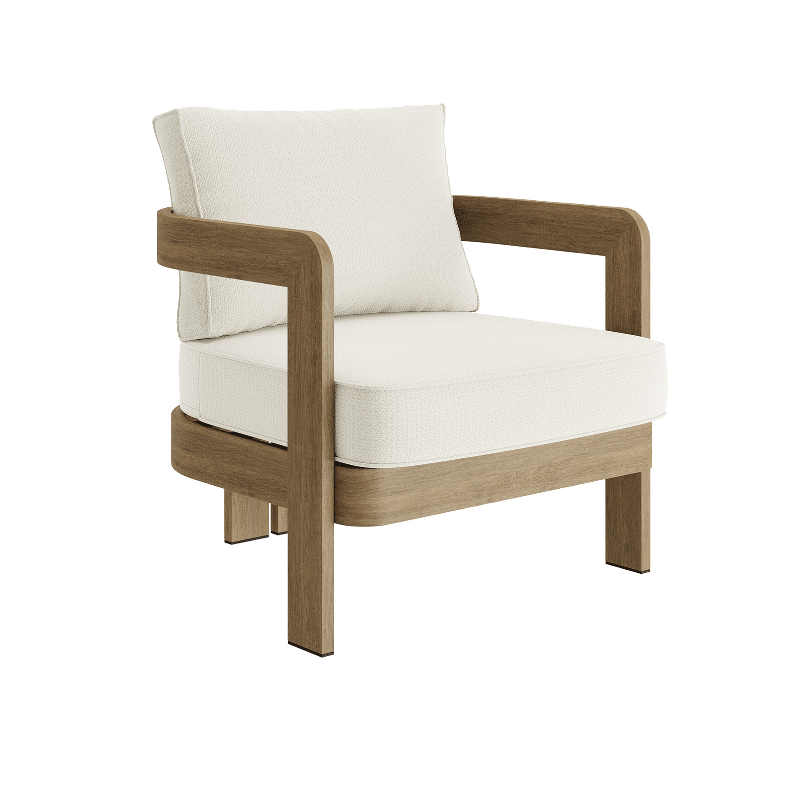 N3 Oak Lounge Chair Cirrus Textured Weave - Image 4