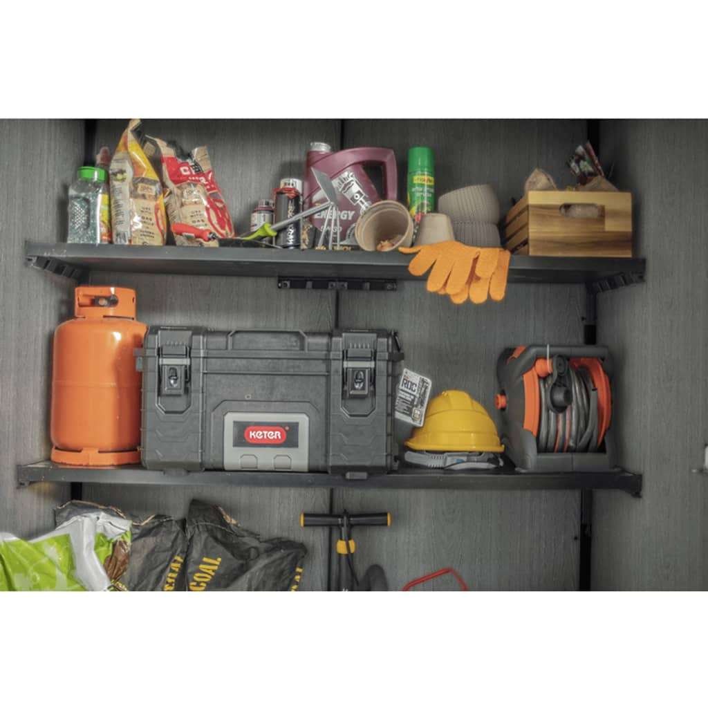 Keter 4×2 Cortina Alto Heavy Duty Vertical Plastic Garden Shed with Shelves - Image 2