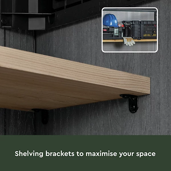 Keter Signature Decocoat Walnut 2020L Pent Garden storage 6×3 ft (H)1325mm (W)1905mm - Image 8